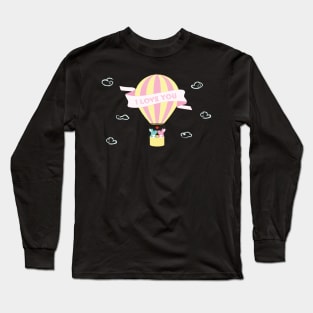 Cute Bunnies Hot Air Balloon Long Sleeve T-Shirt